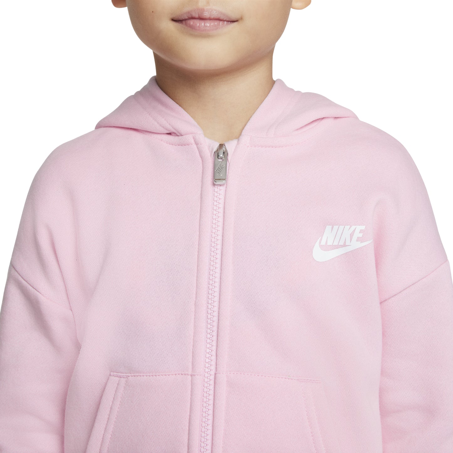 Nike Club barna rennd hettupeysa
