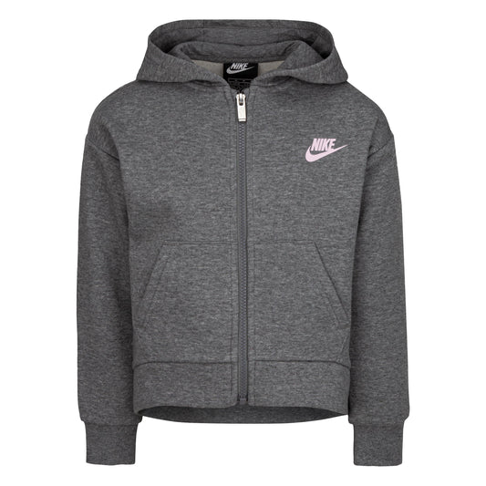 Nike Club barna rennd hettupeysa